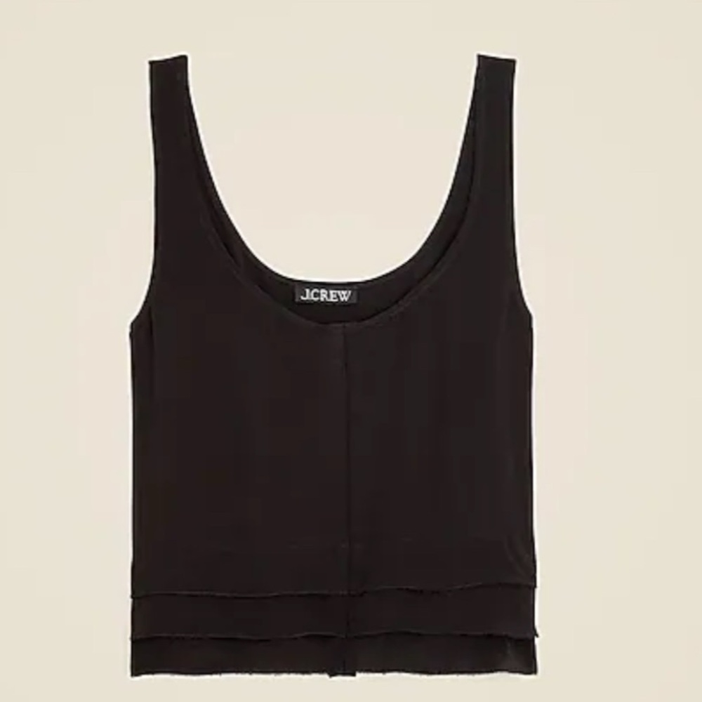 NWT! J. Crew Black Layered Tank Top. Drapey tiered top in crepe de chine.